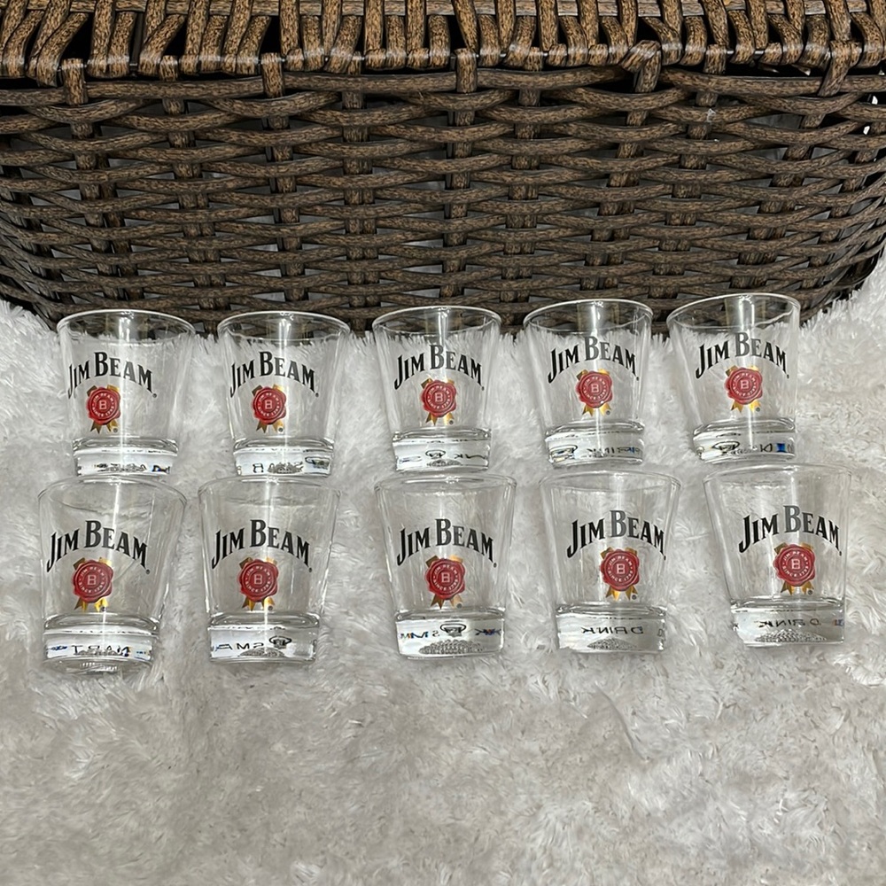Jim Beam Shot Glasses (Set of 10) NWOT
